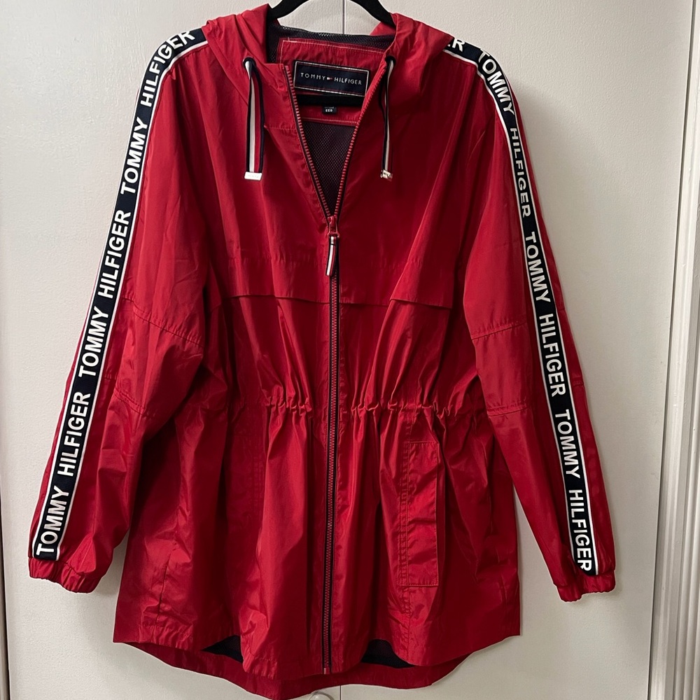 Tommy Hilfiger cinched waist rain jacket